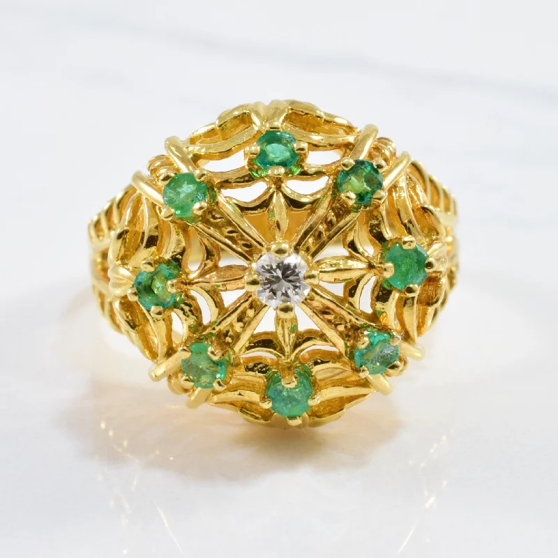 Breathtaking Jewelry, Breathtaking Prices Emerald Crown Cocktail Ring | 0.08ctw, 0.40ctw | SZ 8.75 | Breathtaking Jewelry, Breathtaking Prices Emerald Crown Cocktail Ring | 0.08ctw, 0.40ctw | SZ 8.75 |