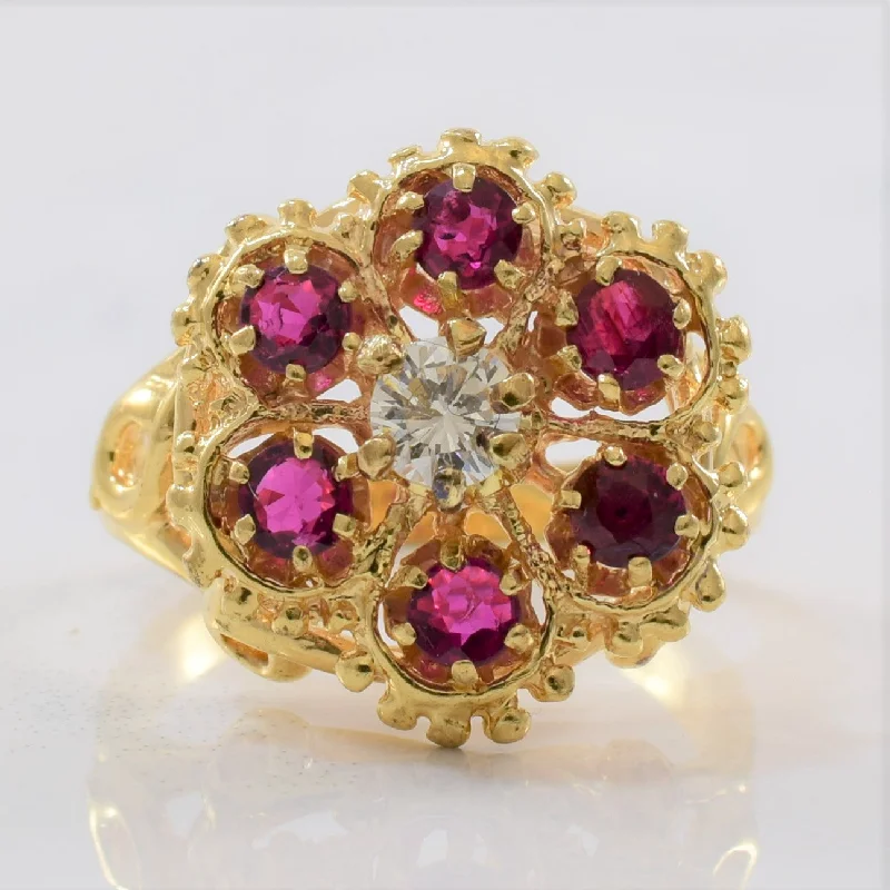 High-End Sparkle, Low-End Prices – Jewelry Sale Live High Set Floral Ruby & Diamond Ring | 0.19ct, 0.84ctw | SZ 4.25 | High-End Sparkle, Low-End Prices – Jewelry Sale Live High Set Floral Ruby & Diamond Ring | 0.19ct, 0.84ctw | SZ 4.25 |