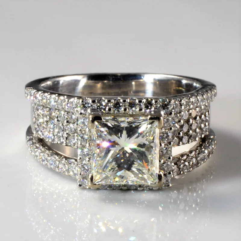 Limited-Stock Jewelry Sale – Once It's Gone, It's Gone Princess Diamond Halo Engagement Ring | 3.41ctw | SZ 7 | Limited-Stock Jewelry Sale – Once It's Gone, It's Gone Princess Diamond Halo Engagement Ring | 3.41ctw | SZ 7 |