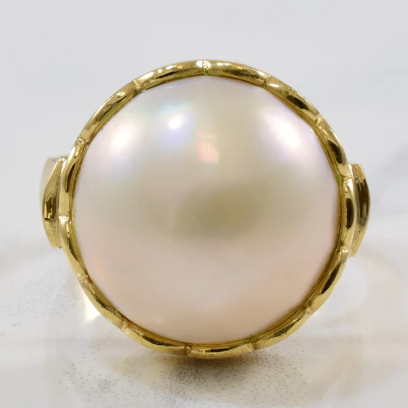 Don't Miss Out – Shop Elegant Jewelry For Less Mabe Pearl Dome Ring | 14.00ct | SZ 8 | Don't Miss Out – Shop Elegant Jewelry For Less Mabe Pearl Dome Ring | 14.00ct | SZ 8 |
