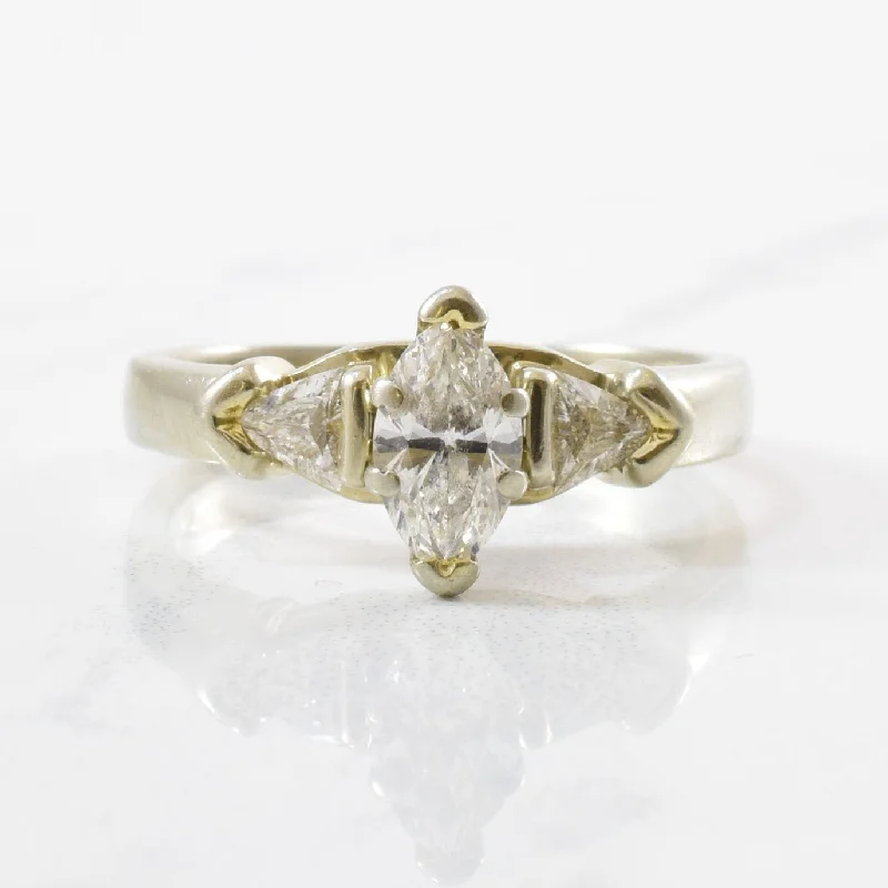 Fashion-Forward Jewelry At Incredible Prices 'Spence Diamonds' Marquise & Trillion Cut Three Stone Ring | 0.71 ctw | SZ 6 | Fashion-Forward Jewelry At Incredible Prices 'Spence Diamonds' Marquise & Trillion Cut Three Stone Ring | 0.71 ctw | SZ 6 |