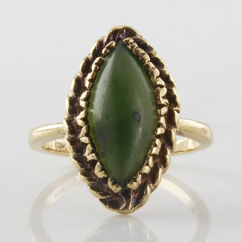 Dainty Floral Jewelry For Feminine Elegance Nephrite Jade Cocktail Ring | 1.90 ctw | SZ 5.75 | Dainty Floral Jewelry For Feminine Elegance Nephrite Jade Cocktail Ring | 1.90 ctw | SZ 5.75 |