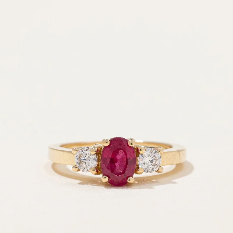 Elegant Designs, Unbeatable Discounts – Shop Jewelry Now Oval Ruby & Diamond Three Stone Ring | 1.15ct, 0.36ctw | SZ 7 | Elegant Designs, Unbeatable Discounts – Shop Jewelry Now Oval Ruby & Diamond Three Stone Ring | 1.15ct, 0.36ctw | SZ 7 |