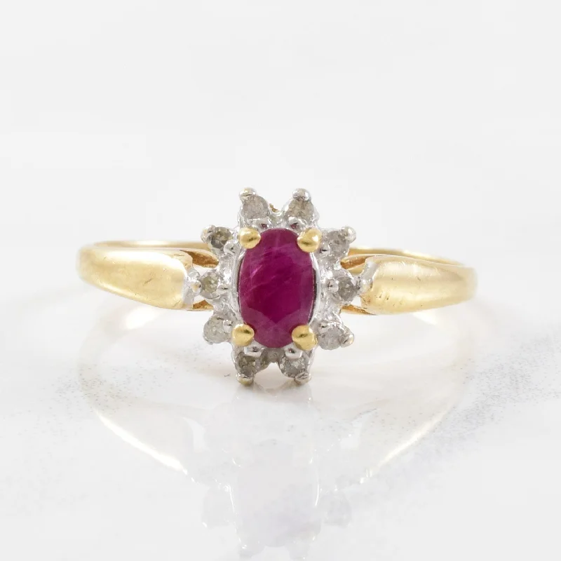 Shine In Style – Shop Jewelry Discounts Today Oval Ruby & Diamond Halo Ring | 0.05ctw, 0.35ct | SZ 6.75 | Shine In Style – Shop Jewelry Discounts Today Oval Ruby & Diamond Halo Ring | 0.05ctw, 0.35ct | SZ 6.75 |