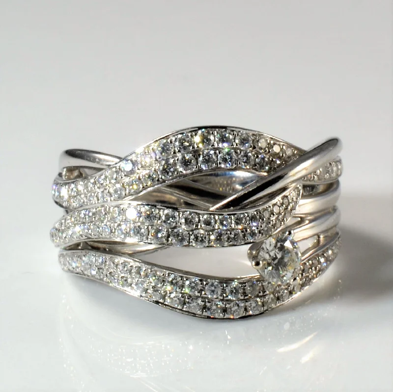 Modern Jewelry At Exclusive Discounts – Shop Today Wide Diamond Bypass Band | 1.07ctw | SZ 6.5 | Modern Jewelry At Exclusive Discounts – Shop Today Wide Diamond Bypass Band | 1.07ctw | SZ 6.5 |
