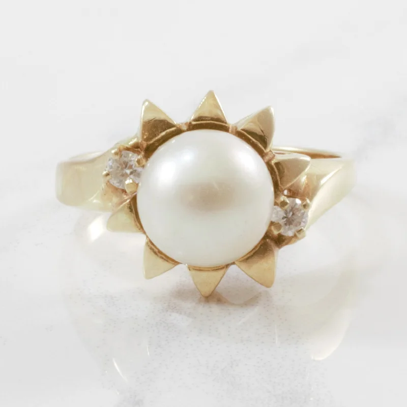 Flash Sale On Stunning Jewelry – Don't Miss Out Pearl & Diamond Sun Ring | 0.10ctw | SZ 7.75 | Flash Sale On Stunning Jewelry – Don't Miss Out Pearl & Diamond Sun Ring | 0.10ctw | SZ 7.75 |