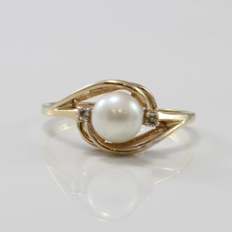 Personalized Jewelry At Special Discount Rates Pearl Ring With Diamond Accents | 1.40ct, 0.02ctw | SZ 6.5 | Personalized Jewelry At Special Discount Rates Pearl Ring With Diamond Accents | 1.40ct, 0.02ctw | SZ 6.5 |