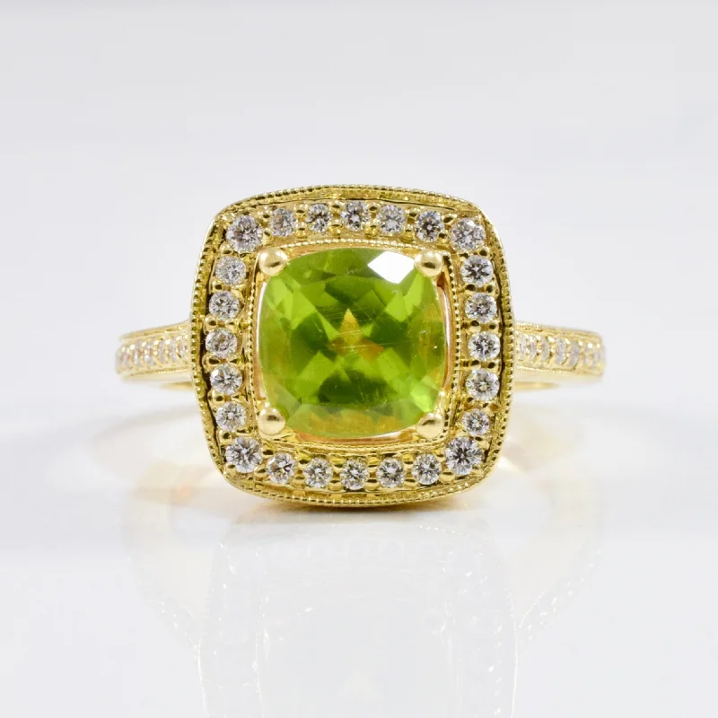 Big Discounts On Elegant Jewelry Collections Peridot & Diamond Halo Ring | 0.24ctw, 1.80ct | SZ 5.25 | Big Discounts On Elegant Jewelry Collections Peridot & Diamond Halo Ring | 0.24ctw, 1.80ct | SZ 5.25 |