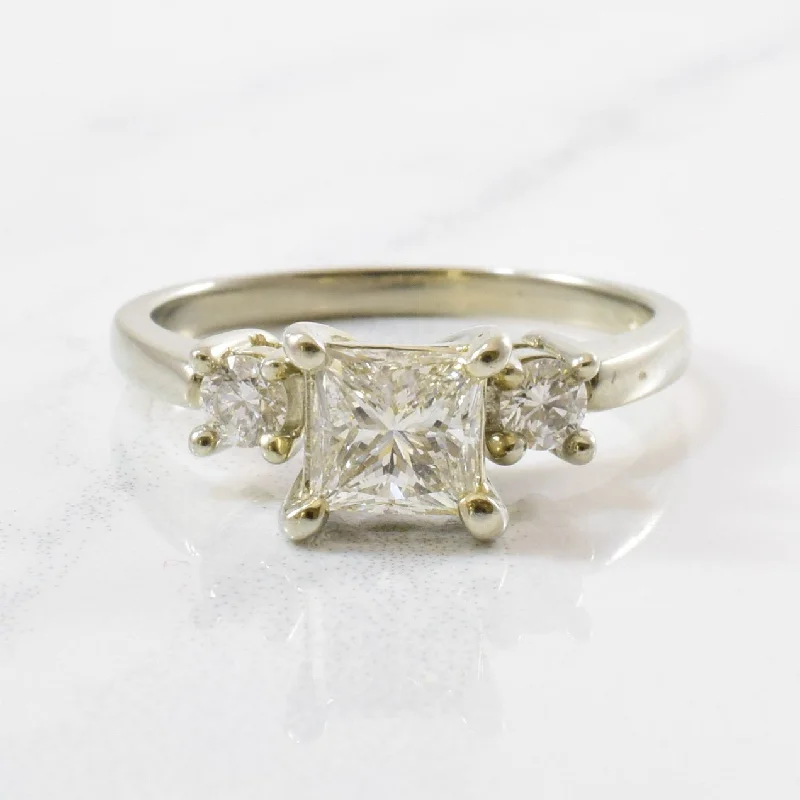Discounted Jewelry For A Glamorous Look 'Spence Diamonds' Princess Three Stone Engagement Ring | 0.86 ctw | SZ 5 | Discounted Jewelry For A Glamorous Look 'Spence Diamonds' Princess Three Stone Engagement Ring | 0.86 ctw | SZ 5 |