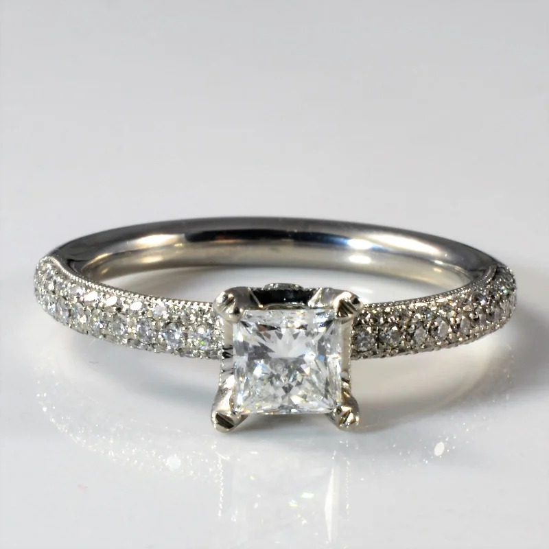 Premium Jewelry Now Available At Special Discounts Pave Band Princess Diamond Engagement Ring | 1.36ctw | SZ 9.25 | Premium Jewelry Now Available At Special Discounts Pave Band Princess Diamond Engagement Ring | 1.36ctw | SZ 9.25 |
