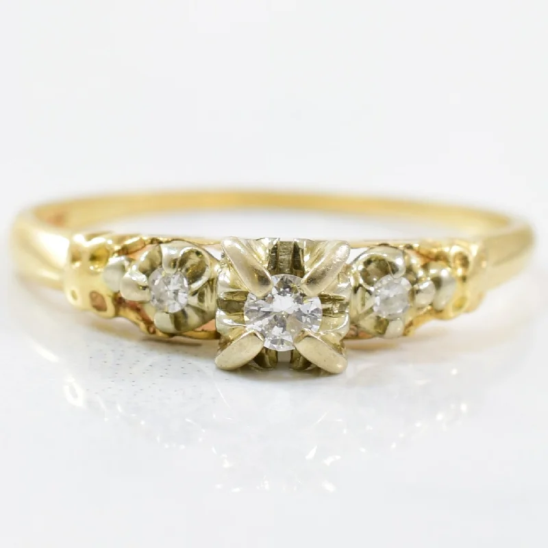 Get Ready To Sparkle – Special Jewelry Discounts 1930s Three Stone Engagement Ring | 0.07ctw | SZ 6.25 | Get Ready To Sparkle – Special Jewelry Discounts 1930s Three Stone Engagement Ring | 0.07ctw | SZ 6.25 |