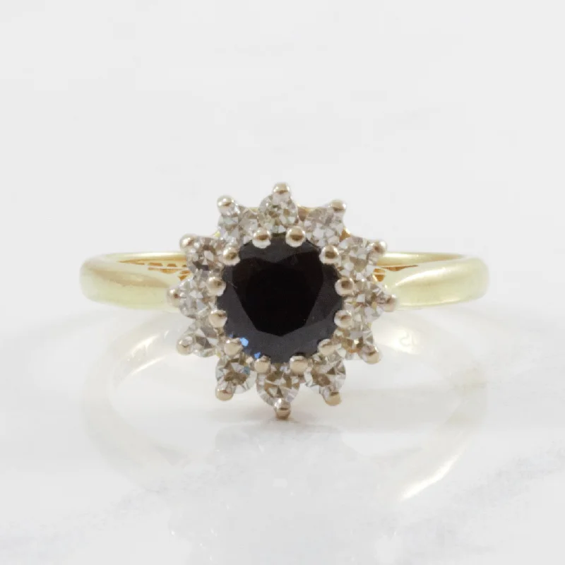 Seasonal Jewelry Deals – Elevate Your Style 1970s Sapphire & Diamond Halo Ring | 0.30ctw, 1.00ct | SZ 7.75 | Seasonal Jewelry Deals – Elevate Your Style 1970s Sapphire & Diamond Halo Ring | 0.30ctw, 1.00ct | SZ 7.75 |