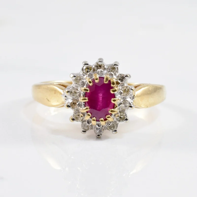 Make Your Outfit Shine With Discounted Jewelry Diamond Halo Ruby Ring | 0.12ctw, 0.55ct | SZ 7 | Make Your Outfit Shine With Discounted Jewelry Diamond Halo Ruby Ring | 0.12ctw, 0.55ct | SZ 7 |