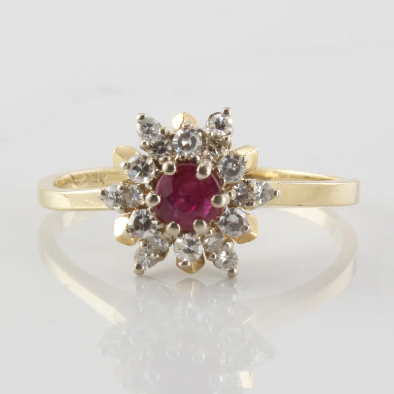 Get The Best Deals On Timeless Jewelry Pieces Ruby Star Burst Halo Ring | 0.36ctw, 0.32ct | SZ 10.5 | Get The Best Deals On Timeless Jewelry Pieces Ruby Star Burst Halo Ring | 0.36ctw, 0.32ct | SZ 10.5 |