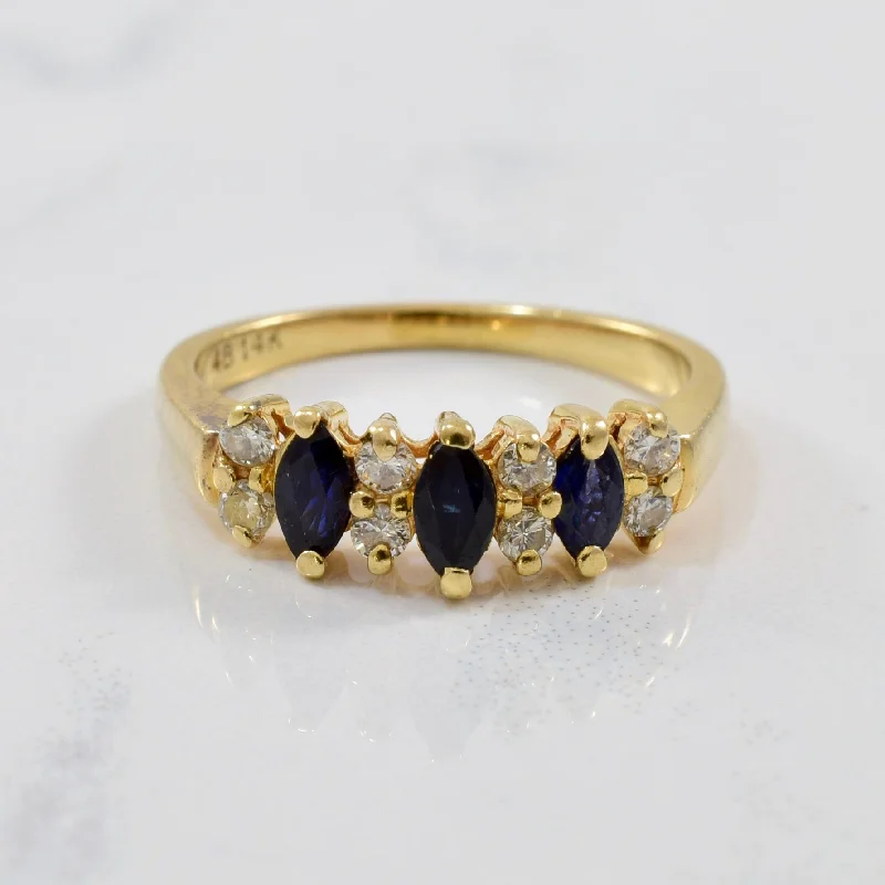 Affordable Glamour – Premium Jewelry For Less Marquise Sapphire & Diamond Band | 0.16ctw, 0.40ctw | SZ 5.75 | Affordable Glamour – Premium Jewelry For Less Marquise Sapphire & Diamond Band | 0.16ctw, 0.40ctw | SZ 5.75 |