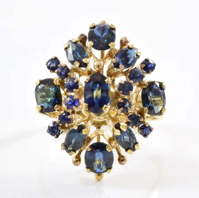 Delicate Crystal Jewelry For Sophisticated Charm Elegant Sapphire Cocktail Ring | 3.20ctw | SZ 7.5 | Delicate Crystal Jewelry For Sophisticated Charm Elegant Sapphire Cocktail Ring | 3.20ctw | SZ 7.5 |