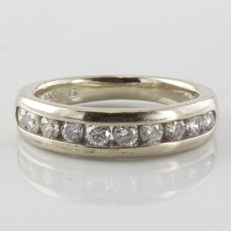 Versatile Layering Jewelry For Effortless Chic White Gold Diamond Semi Eternity Ring | 0.42ctw | SZ 5.5 | Versatile Layering Jewelry For Effortless Chic White Gold Diamond Semi Eternity Ring | 0.42ctw | SZ 5.5 |