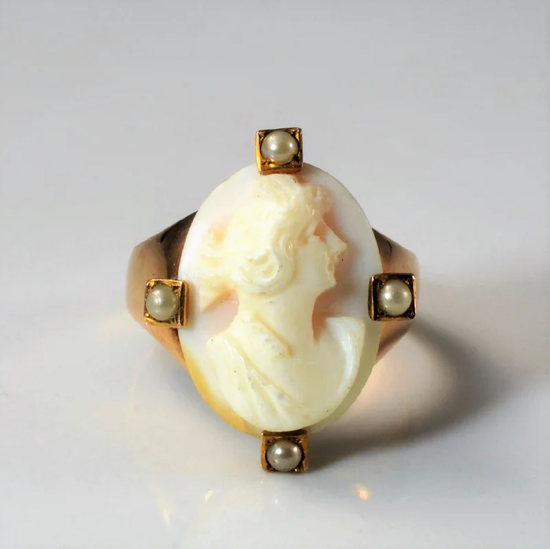 Bestselling Jewelry Now On Sale – Elevate Your Look 1930s Cameo & Pearl Shield Ring | SZ 6.5 | Bestselling Jewelry Now On Sale – Elevate Your Look 1930s Cameo & Pearl Shield Ring | SZ 6.5 |