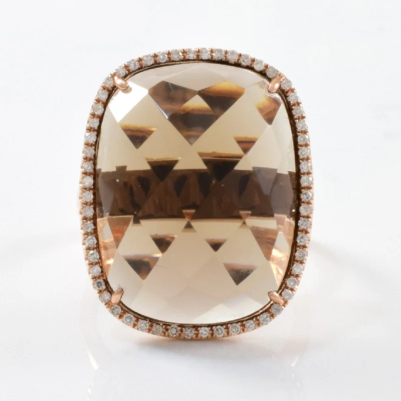 Shop Modern Jewelry Collections With Exclusive Discounts Smoky Quartz & Diamond Halo Cocktail Ring | 0.11ctw, 18.35ct | SZ 6.75 | Shop Modern Jewelry Collections With Exclusive Discounts Smoky Quartz & Diamond Halo Cocktail Ring | 0.11ctw, 18.35ct | SZ 6.75 |