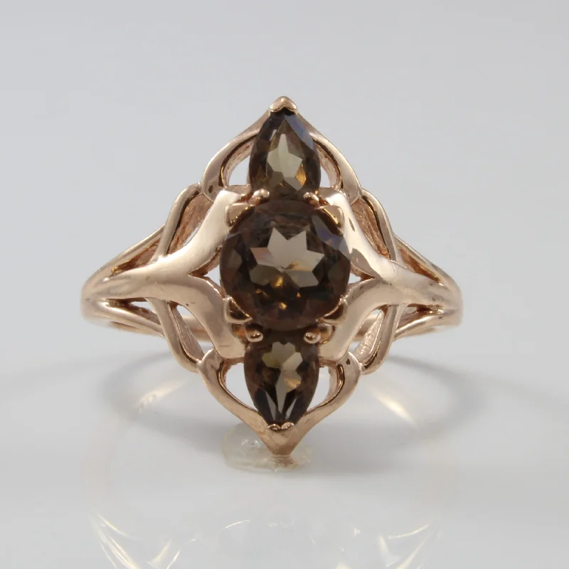 Flash Sale On Exquisite Jewelry – Don't Miss Out Three Stone Smoky Quartz Filigree Ring | 1.75 ctw | SZ 9.5 | Flash Sale On Exquisite Jewelry – Don't Miss Out Three Stone Smoky Quartz Filigree Ring | 1.75 ctw | SZ 9.5 |