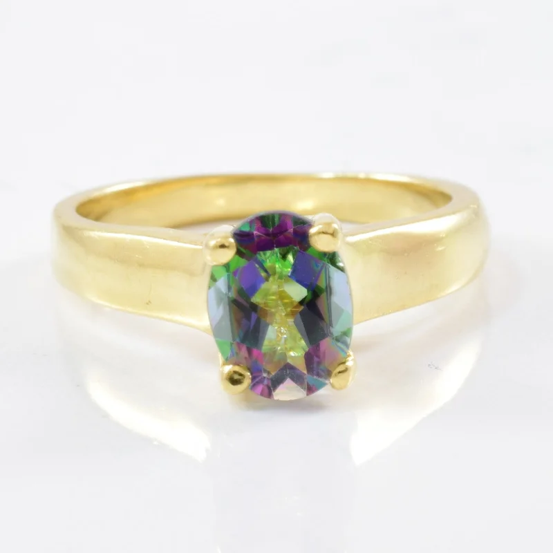Stunning Jewelry At Even More Stunning Prices Oval Mystic Topaz Solitaire Ring | 1.35ct | SZ 7 | Stunning Jewelry At Even More Stunning Prices Oval Mystic Topaz Solitaire Ring | 1.35ct | SZ 7 |