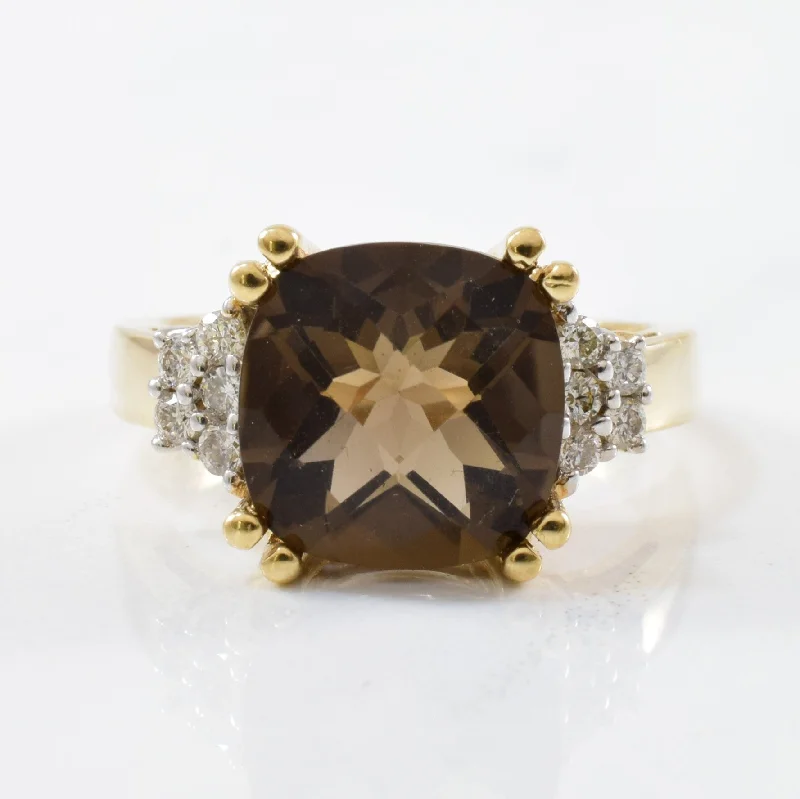 Exclusive Online Jewelry Sale – Don't Wait Cushion Cut Smoky Quartz & Diamond Ring | 0.20ctw, 3.60ct | SZ 6 | Exclusive Online Jewelry Sale – Don't Wait Cushion Cut Smoky Quartz & Diamond Ring | 0.20ctw, 3.60ct | SZ 6 |