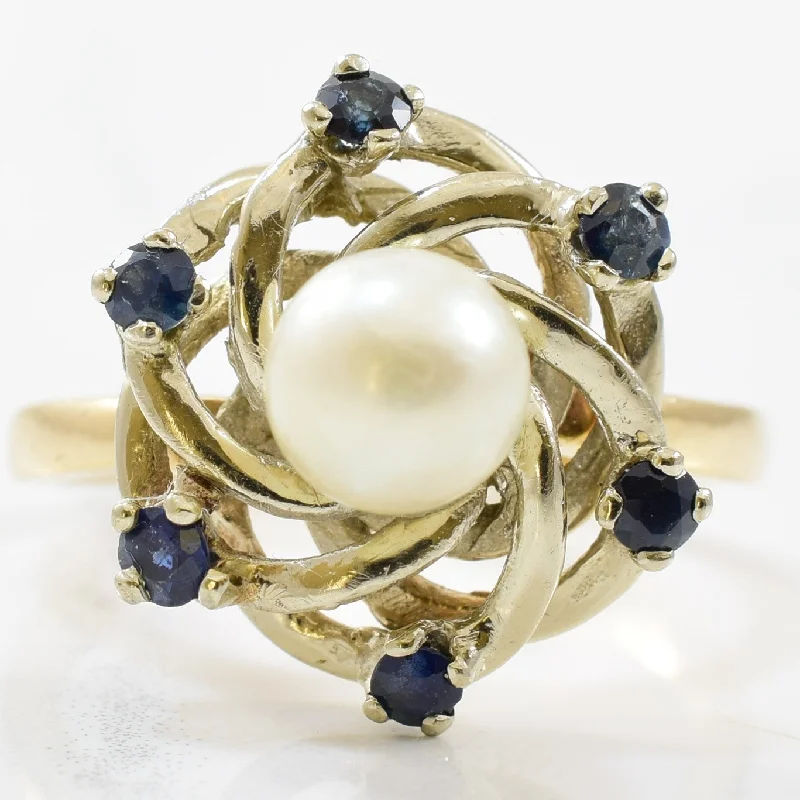 High-End Jewelry, Now More Affordable Than Ever Pearl & Blue Sapphire Cocktail Ring | 0.60ctw, 1.90ct | SZ 7.5 | High-End Jewelry, Now More Affordable Than Ever Pearl & Blue Sapphire Cocktail Ring | 0.60ctw, 1.90ct | SZ 7.5 |