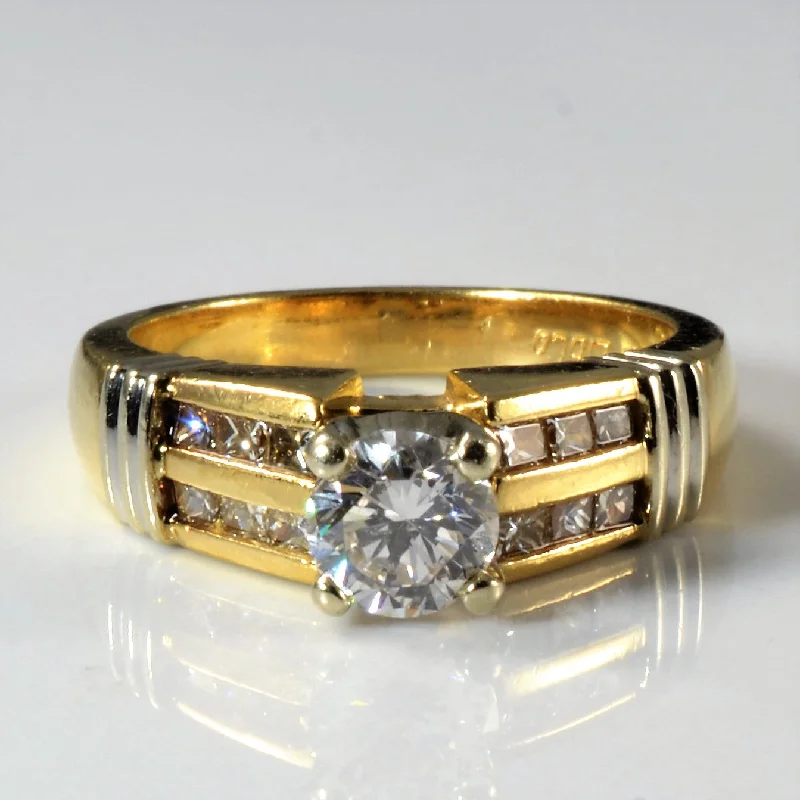 Customized Silver Jewelry For Unique Style Double Channel Diamond Accent Engagement Ring | 1.26ctw | SZ 6 | Customized Silver Jewelry For Unique Style Double Channel Diamond Accent Engagement Ring | 1.26ctw | SZ 6 |