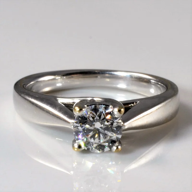 Discounted Jewelry For A Glamorous Look Tapered White Gold Solitaire Engagement Ring | 0.51ct | SZ 4.5 | Discounted Jewelry For A Glamorous Look Tapered White Gold Solitaire Engagement Ring | 0.51ct | SZ 4.5 |
