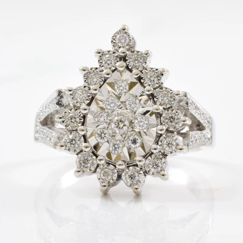 Timeless Elegance At Unbelievable Discounts Teardrop Diamond Cluster Ring | 0.33ctw | SZ 6.5 | Timeless Elegance At Unbelievable Discounts Teardrop Diamond Cluster Ring | 0.33ctw | SZ 6.5 |