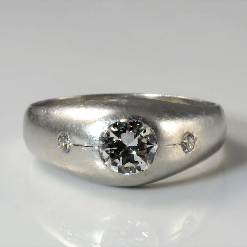 Affordable Gold-Plated Jewelry For Modern Fashion Vintage Flush Set Three Stone Old Cut Diamond Ring in Platinum | 0.81ctw SI1 H | SZ 10.25 | Affordable Gold-Plated Jewelry For Modern Fashion Vintage Flush Set Three Stone Old Cut Diamond Ring in Platinum | 0.81ctw SI1 H | SZ 10.25 |