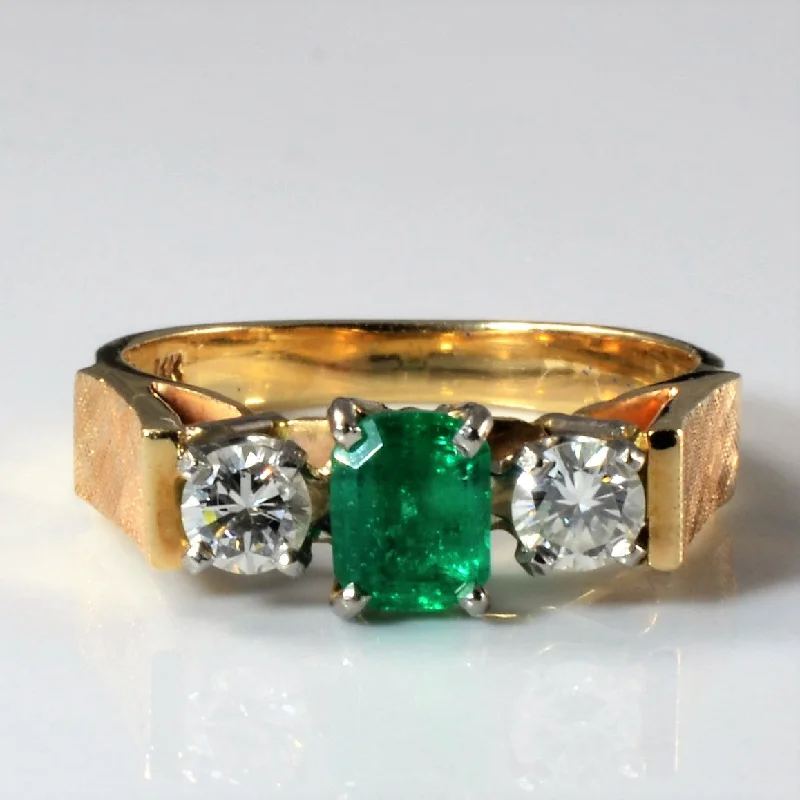 Your Perfect Accessory Now At The Best Price Three Stone Emerald & Diamond Ring | 0.37ctw, 0.50ct | SZ 7.25 | Your Perfect Accessory Now At The Best Price Three Stone Emerald & Diamond Ring | 0.37ctw, 0.50ct | SZ 7.25 |