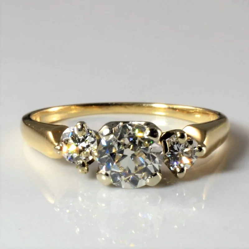 Big Discounts On Elegant Jewelry Collections Old European Cut Three Stone Diamond Ring | 0.96ctw | SZ 6.5 | Big Discounts On Elegant Jewelry Collections Old European Cut Three Stone Diamond Ring | 0.96ctw | SZ 6.5 |
