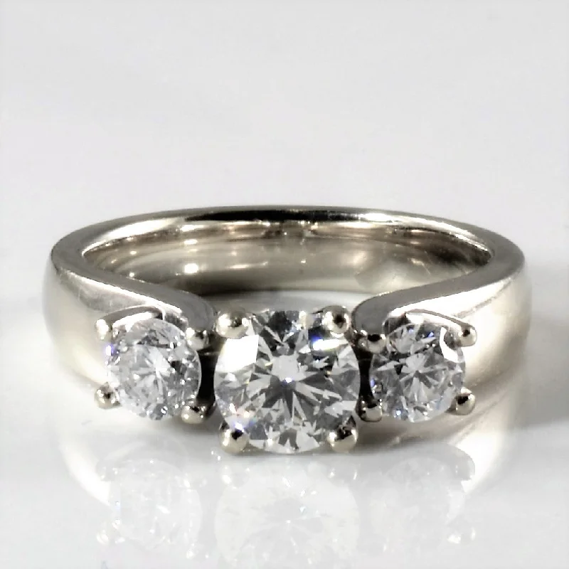 Grab Your Favorite Jewelry At The Lowest Prices Wide Band Three Stone Diamond Engagement Ring | 1.18ctw | SZ 6 | Grab Your Favorite Jewelry At The Lowest Prices Wide Band Three Stone Diamond Engagement Ring | 1.18ctw | SZ 6 |
