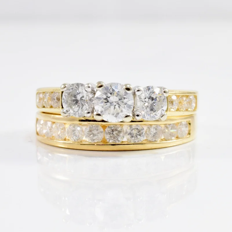 Exclusive Online Jewelry Sale – Don't Wait Three Stone Diamond Engagement Wedding Set | 1.28 ctw SZ 6 | Exclusive Online Jewelry Sale – Don't Wait Three Stone Diamond Engagement Wedding Set | 1.28 ctw SZ 6 |