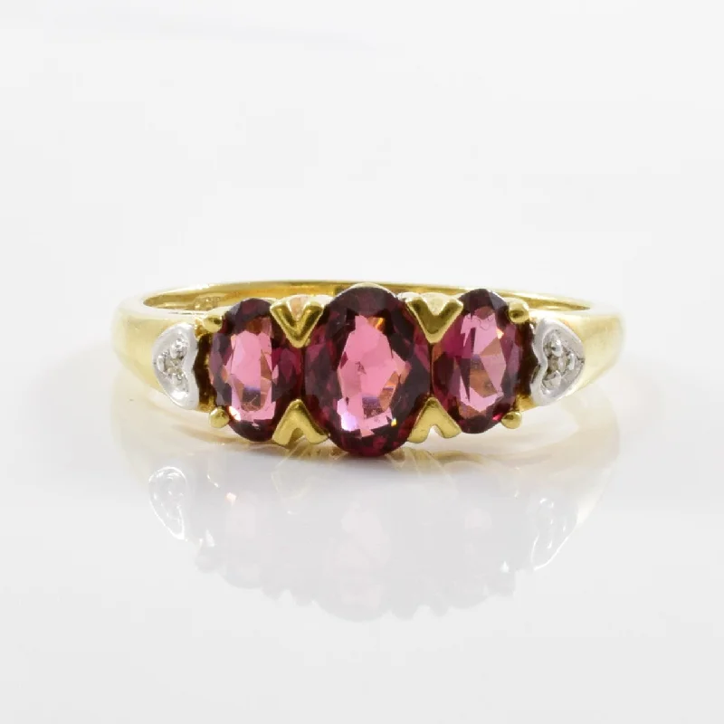 Bestselling Jewelry Now On Sale – Elevate Your Look Three Stone Garnet & Diamond Ring | 0.01ctw, 1.50ctw | SZ 8.75 | Bestselling Jewelry Now On Sale – Elevate Your Look Three Stone Garnet & Diamond Ring | 0.01ctw, 1.50ctw | SZ 8.75 |