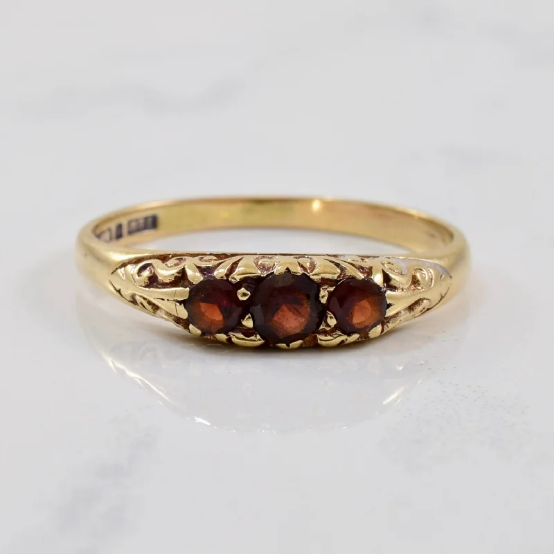Premium Jewelry, Premium Discounts – Act Fast Victorian Three Stone Garnet Ring | 0.50ctw | SZ 7.5 | Premium Jewelry, Premium Discounts – Act Fast Victorian Three Stone Garnet Ring | 0.50ctw | SZ 7.5 |