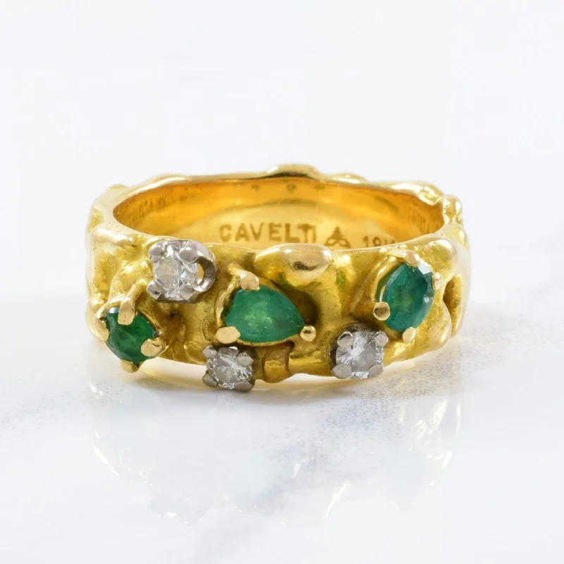 Last Chance To Shop High-End Jewelry At Markdown Prices 'Cavelti' Emerald & Diamond Band | 0.15ctw, 0.25ctw | SZ 5.25 | Last Chance To Shop High-End Jewelry At Markdown Prices 'Cavelti' Emerald & Diamond Band | 0.15ctw, 0.25ctw | SZ 5.25 |