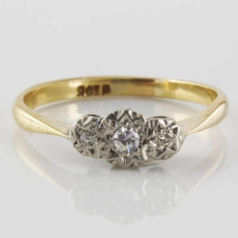 Dazzle In Elegance With Our Biggest Jewelry Sale 1920s Three Stone Illusion Set Diamond Ring | 0.05ctw | SZ 6 | Dazzle In Elegance With Our Biggest Jewelry Sale 1920s Three Stone Illusion Set Diamond Ring | 0.05ctw | SZ 6 |