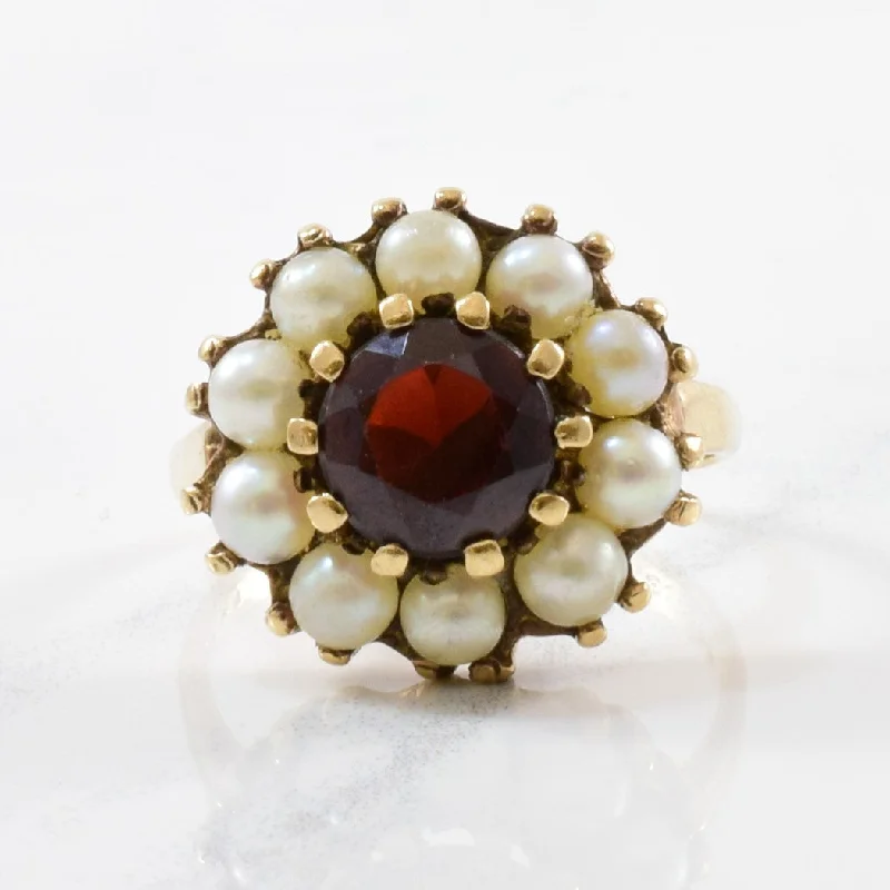 Luxury Jewelry Now At Special Promotional Rates Edwardian Garnet & Pearl Halo Ring | 1.93ct, 2.60ctw | SZ 7.5 | Luxury Jewelry Now At Special Promotional Rates Edwardian Garnet & Pearl Halo Ring | 1.93ct, 2.60ctw | SZ 7.5 |