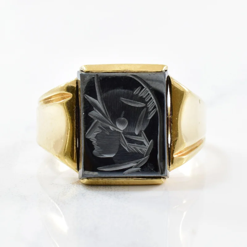 Stunning Jewelry Pieces At The Lowest Prices Ever Roman Soldier Intaglio Hematite Ring Circa 1960s | 5.00ct | SZ 8.75 | Stunning Jewelry Pieces At The Lowest Prices Ever Roman Soldier Intaglio Hematite Ring Circa 1960s | 5.00ct | SZ 8.75 |