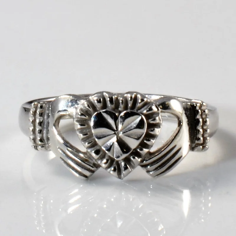 Handcrafted Jewelry Sale – Unique Designs At Low Prices Diamond Cut Gold Claddagh Ring | SZ 3.75 | Handcrafted Jewelry Sale – Unique Designs At Low Prices Diamond Cut Gold Claddagh Ring | SZ 3.75 |