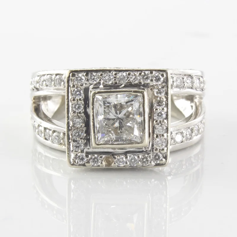 Shop High-Quality Jewelry At Jaw-Dropping Discounts Split Shank Princess Diamond Halo Ring | 2.40ctw | I1, G/H | SZ 7 | Shop High-Quality Jewelry At Jaw-Dropping Discounts Split Shank Princess Diamond Halo Ring | 2.40ctw | I1, G/H | SZ 7 |