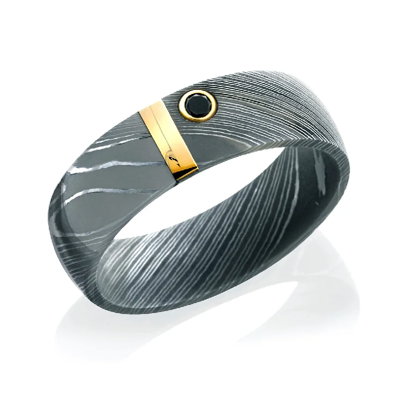 Limited-Time Offer On Premium Jewelry Collections 7mm Marbled Damascus & Gold Ring