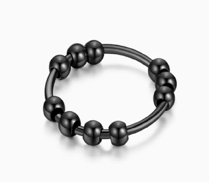 Exclusive Jewelry Sale – Limited-Time Discounts Black Ball Anxiety Fidget Spinner Ring in Stainless Steel Exclusive Jewelry Sale – Limited-Time Discounts Black Ball Anxiety Fidget Spinner Ring in Stainless Steel