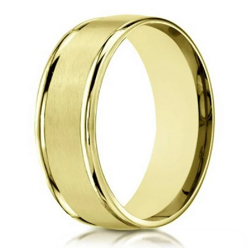 Handcrafted Jewelry Sale – Unique Designs At Low Prices Men's Designer Wedding Band in 18K Yellow Gold, Satin Finish | 6mm