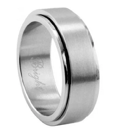 Exclusive Savings On Timeless Jewelry Pieces Men's Stainless Steel Spinner Ring with Satin Finish and Polished Edges | 7mm Exclusive Savings On Timeless Jewelry Pieces Men's Stainless Steel Spinner Ring with Satin Finish and Polished Edges | 7mm