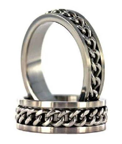 Elegant Jewelry At Unbeatable Prices – Shop Today Brushed Stainless Steel Ring with Spinning Chain 8mm Elegant Jewelry At Unbeatable Prices – Shop Today Brushed Stainless Steel Ring with Spinning Chain 8mm