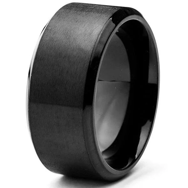 Exclusive Jewelry Bundles At Discounted Prices Men's Stainless Steel Black Wedding Band with Matte Finish | 10mm