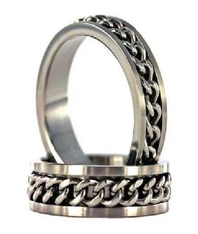 Premium Jewelry At Promotional Prices – Shine Today Men’s Titanium Ring with Spinning Chain and Polished Finish | 8mm Premium Jewelry At Promotional Prices – Shine Today Men’s Titanium Ring with Spinning Chain and Polished Finish | 8mm
